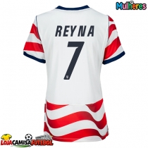Camisa de Futebol Estados Unidos Giovanni Reyna #7 Equipamento Principal Mulheres Mundo 2026 Manga Curta